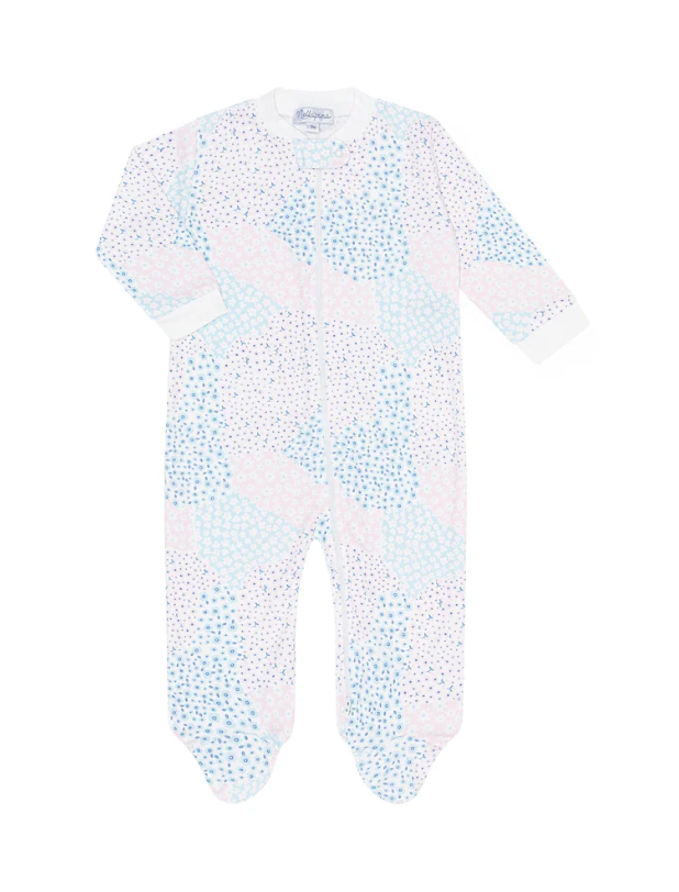 Patchwork Zipper Footie