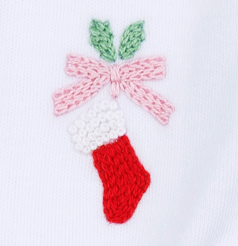 Jolly Ribbons Embroidered Footie