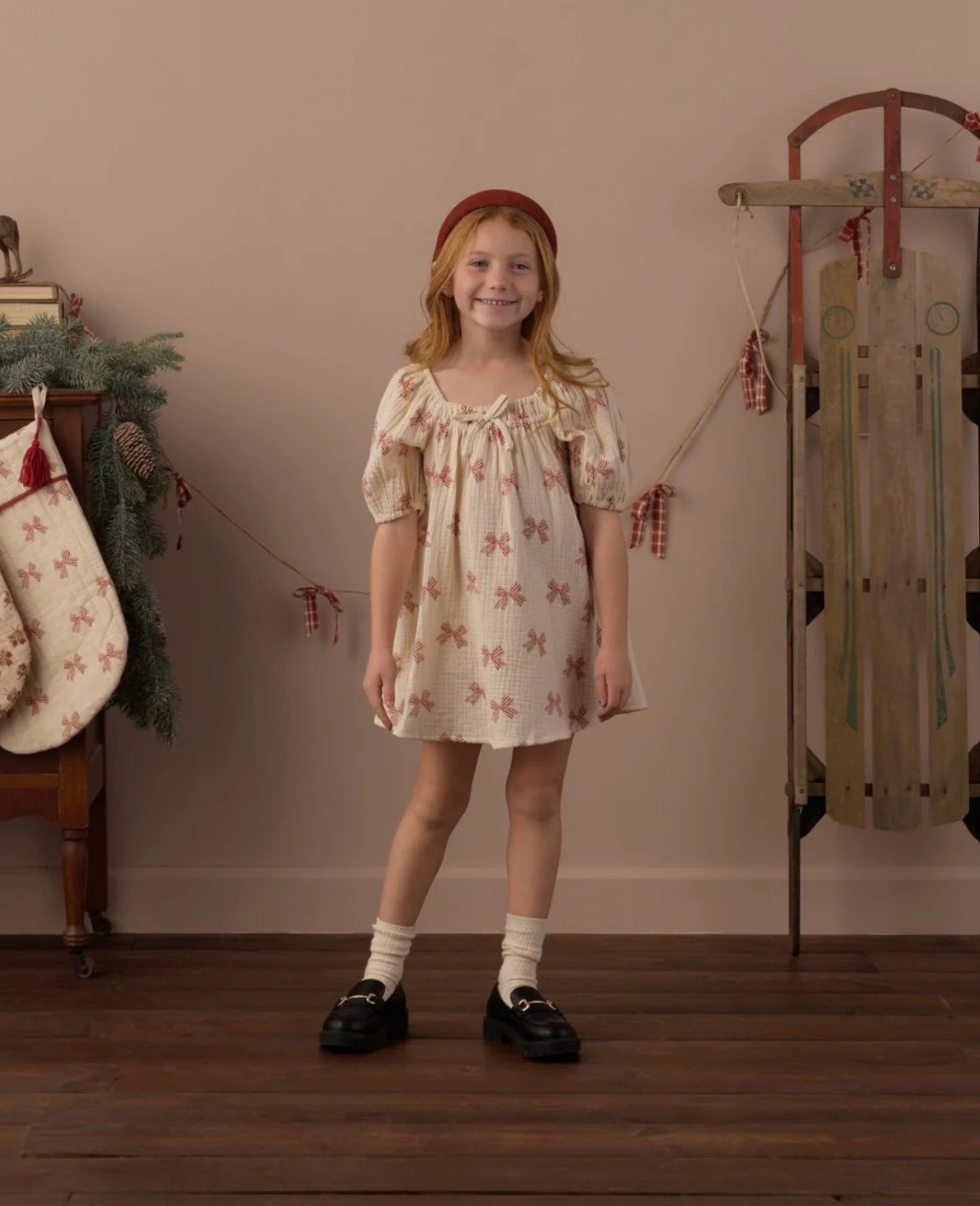 Sabrina Mini Dress Peppermint Bows