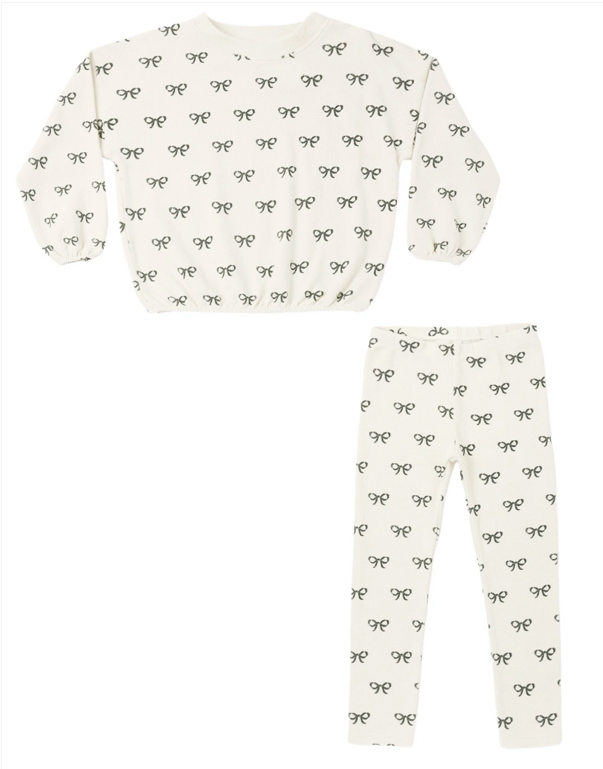 Spongy Knit Set Evergreen Bows