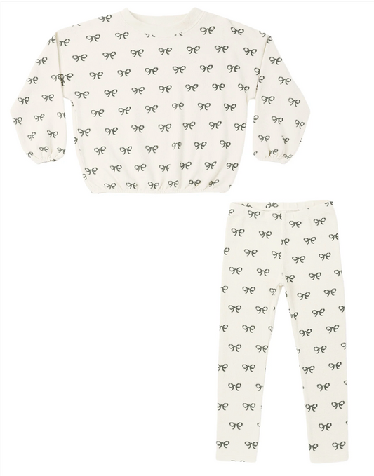 Spongy Knit Set Evergreen Bows
