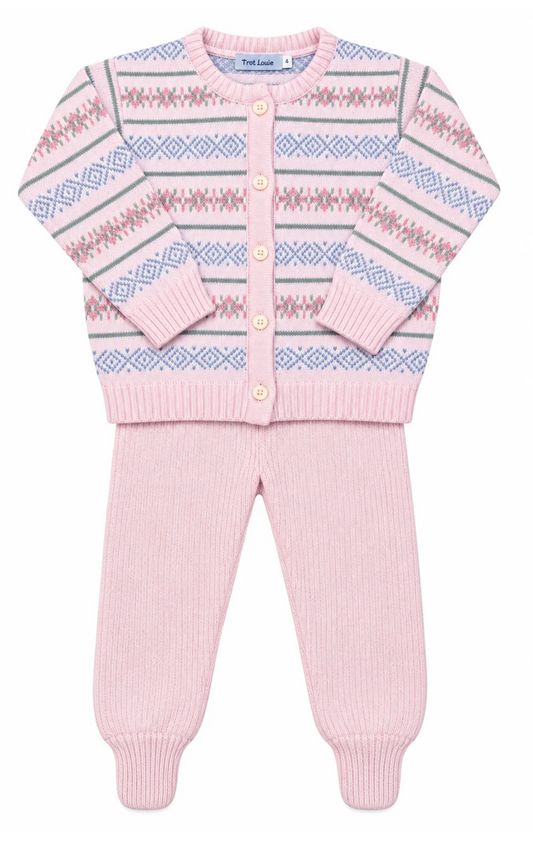 Pink Fair Isle Jogger Set