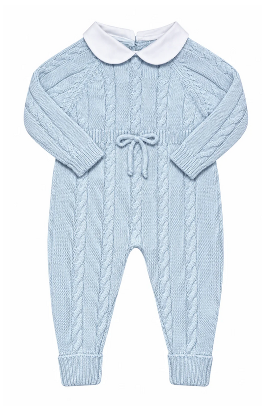 Cable Romper Light Blue