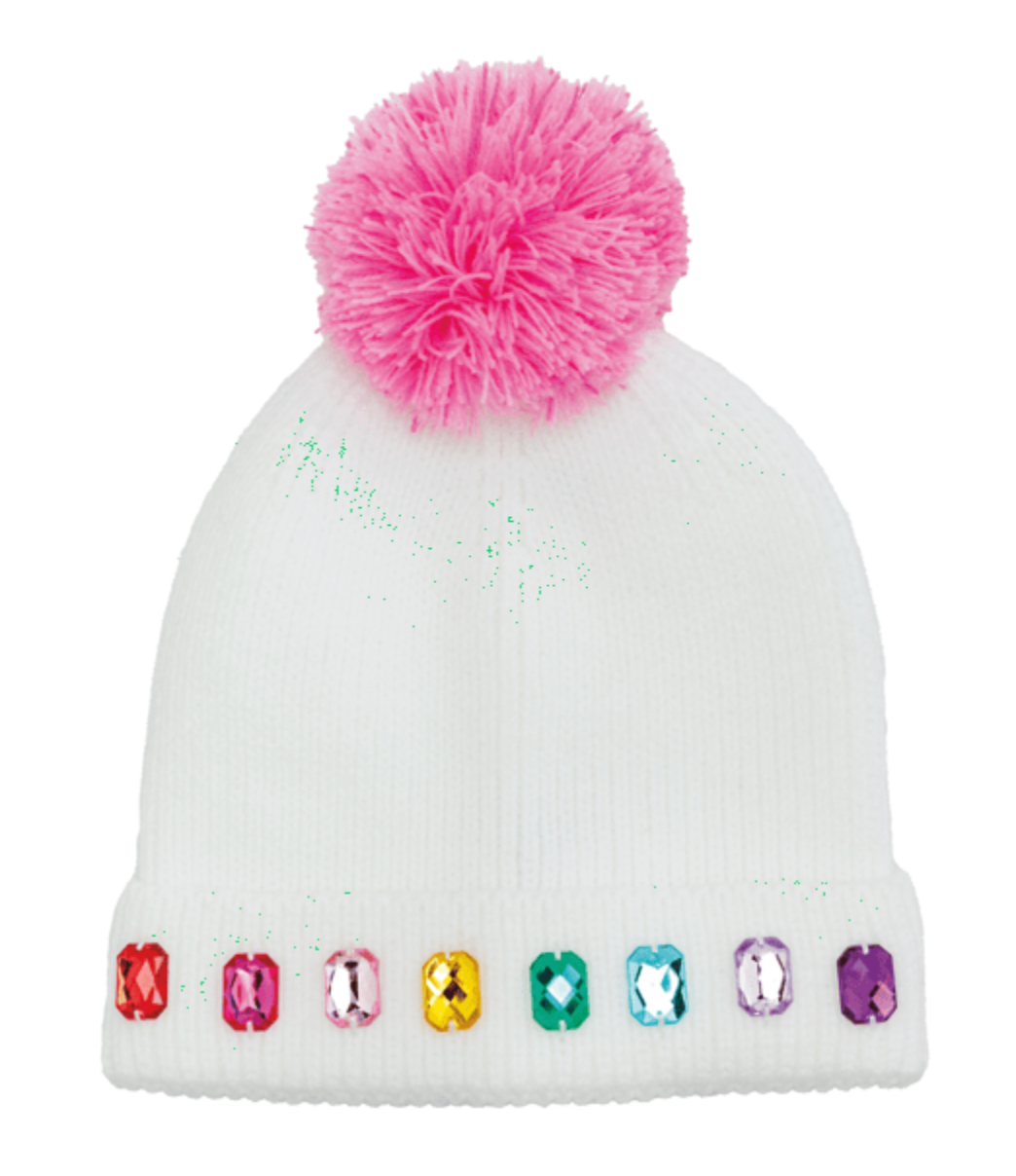 Rainbow Dot Rhinestone Beanie