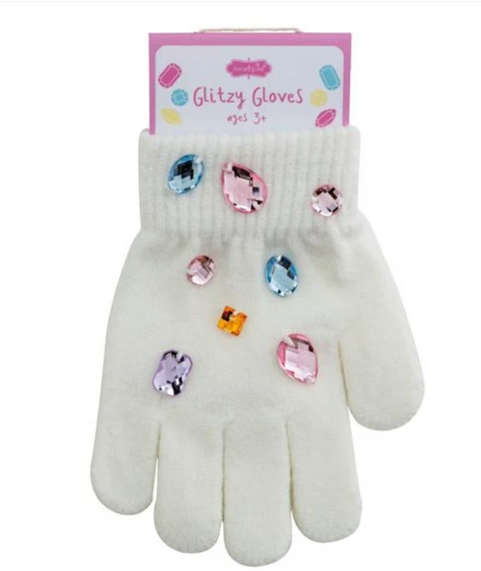 White Glitzy Gloves