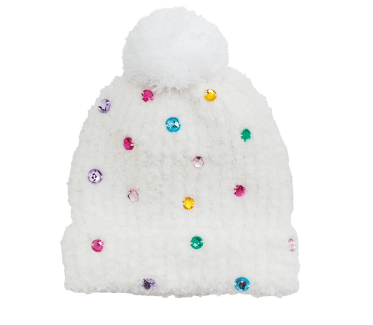 Rainbow Dot Rhinestone Beanie