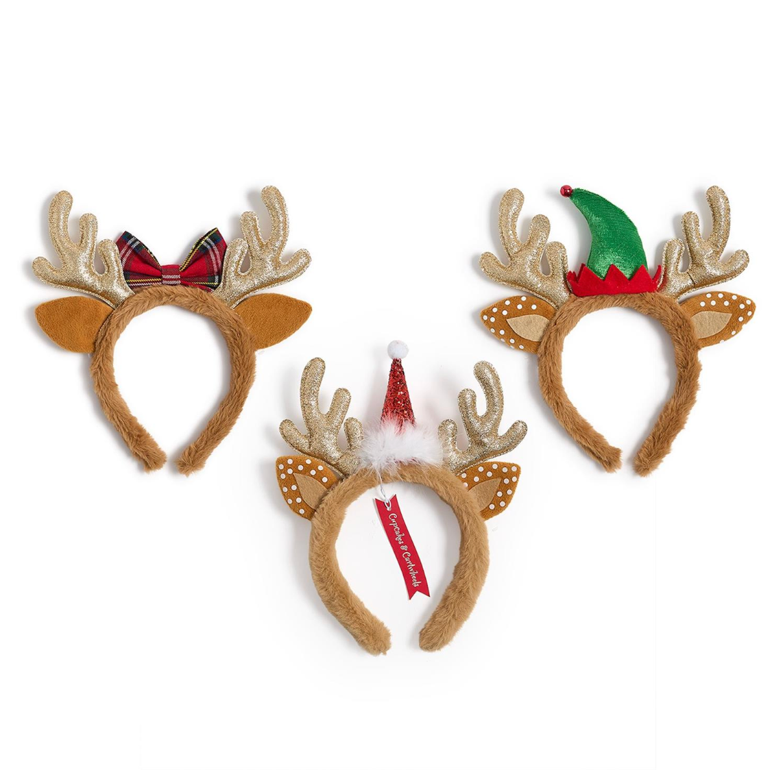 Reindeer Sparkle Hand Crafted Faux Fur Headband