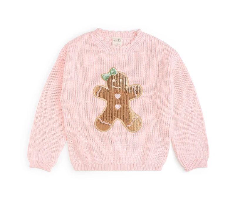 Gingerbread Sequin Patch Christmas Sweater