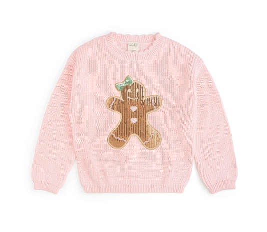Gingerbread Sequin Patch Christmas Sweater