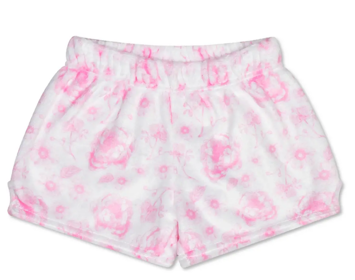 Pretty Pink Toile Plush Shorts