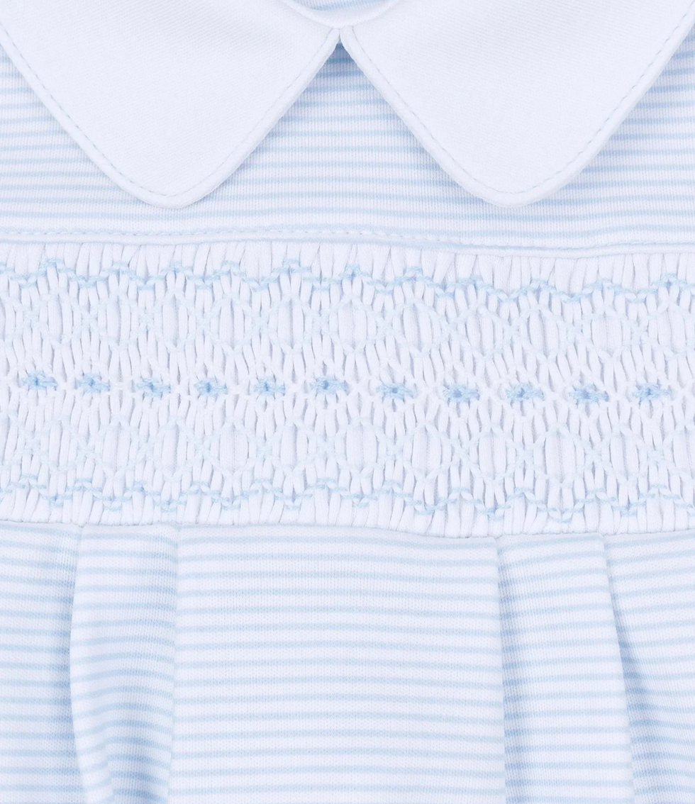 Benjamin Smocked Gown- Light Blue