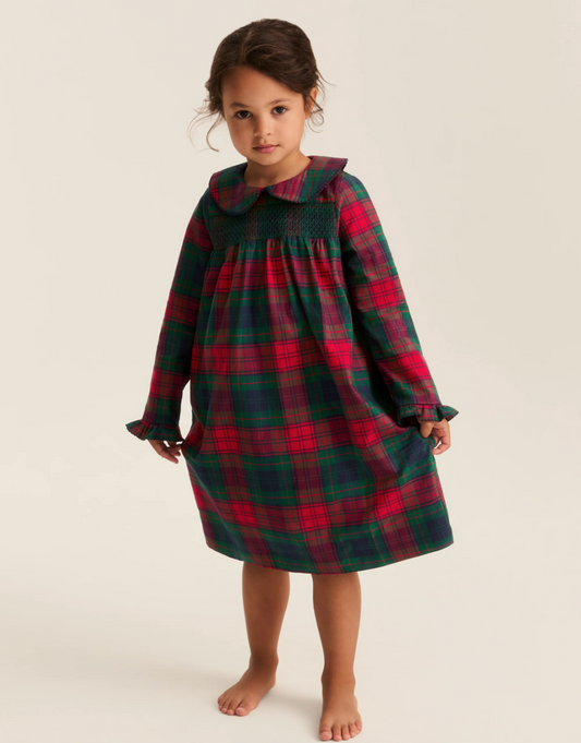 Girl's Brushed Twill Eloise Nightgown in St. James Tartan