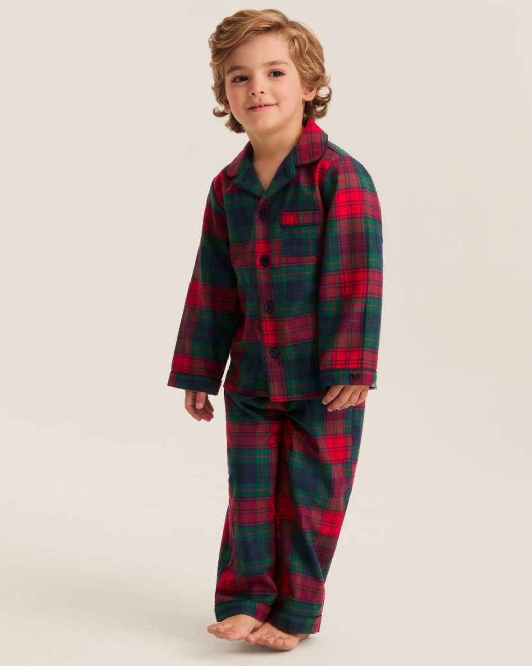 Kid's Brushed Twill Pajama Set in St. James Tartan