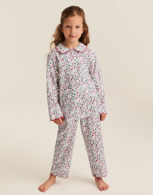 Kid's Twill Colette Pajama Set in Winter Garden