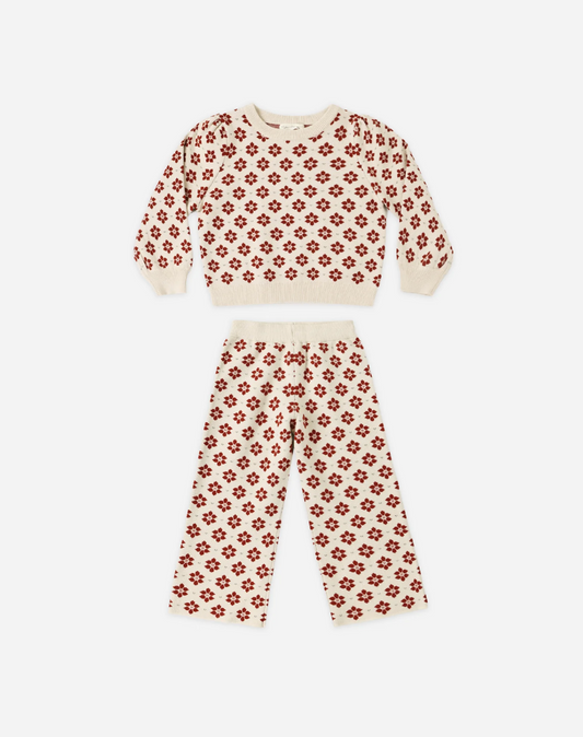 Jacquard Knit Set Poinsettia