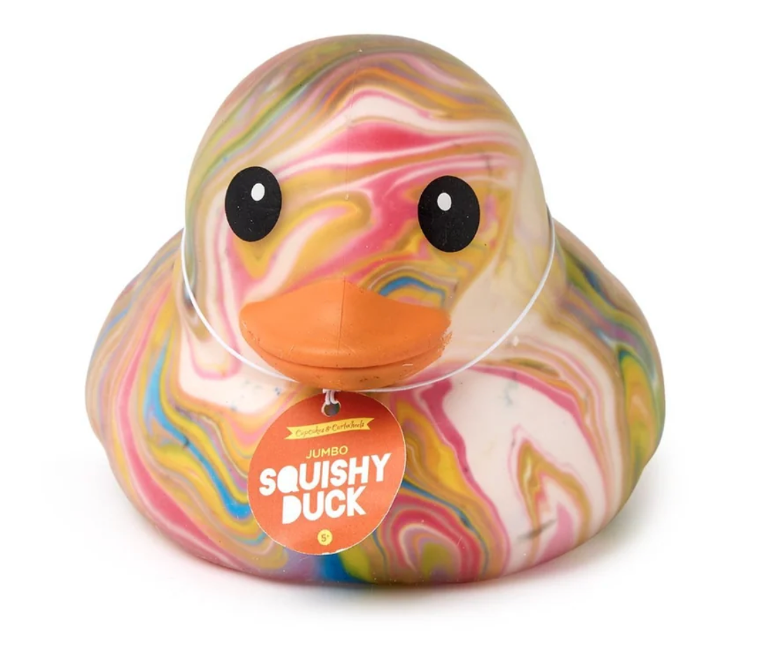 Jumbo Squishy Rainbow Marbled Duck