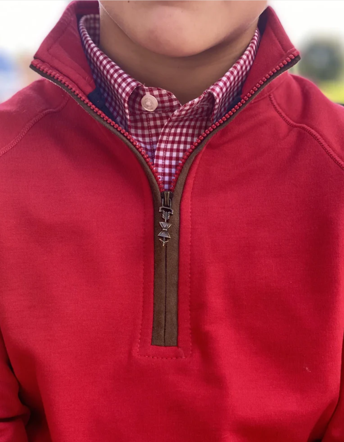 Habersham Half Zip Rutledge Red/Brown