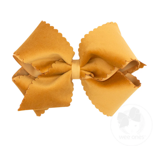 Mini Scallop Velvet Bow