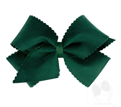 Mini Scallop Velvet Bow