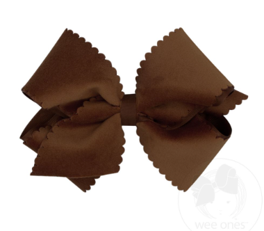 King Scalloped Edge Velvet Bow