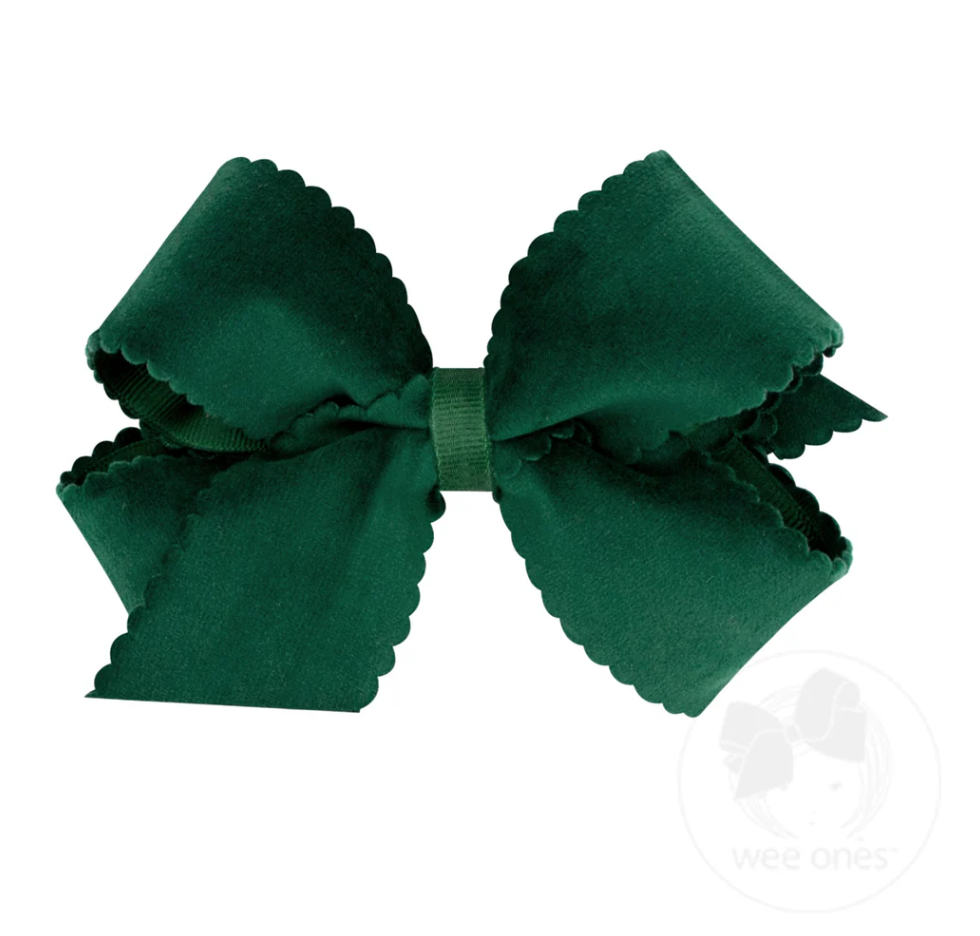 Medium Scalloped Edge Velvet Bow
