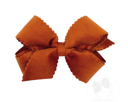 Medium Scalloped Edge Velvet Bow