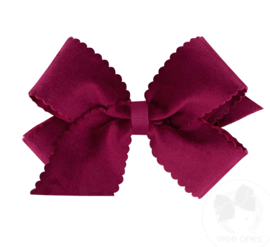 Medium Scalloped Edge Velvet Bow