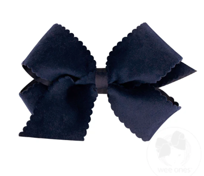 Medium Scalloped Edge Velvet Bow