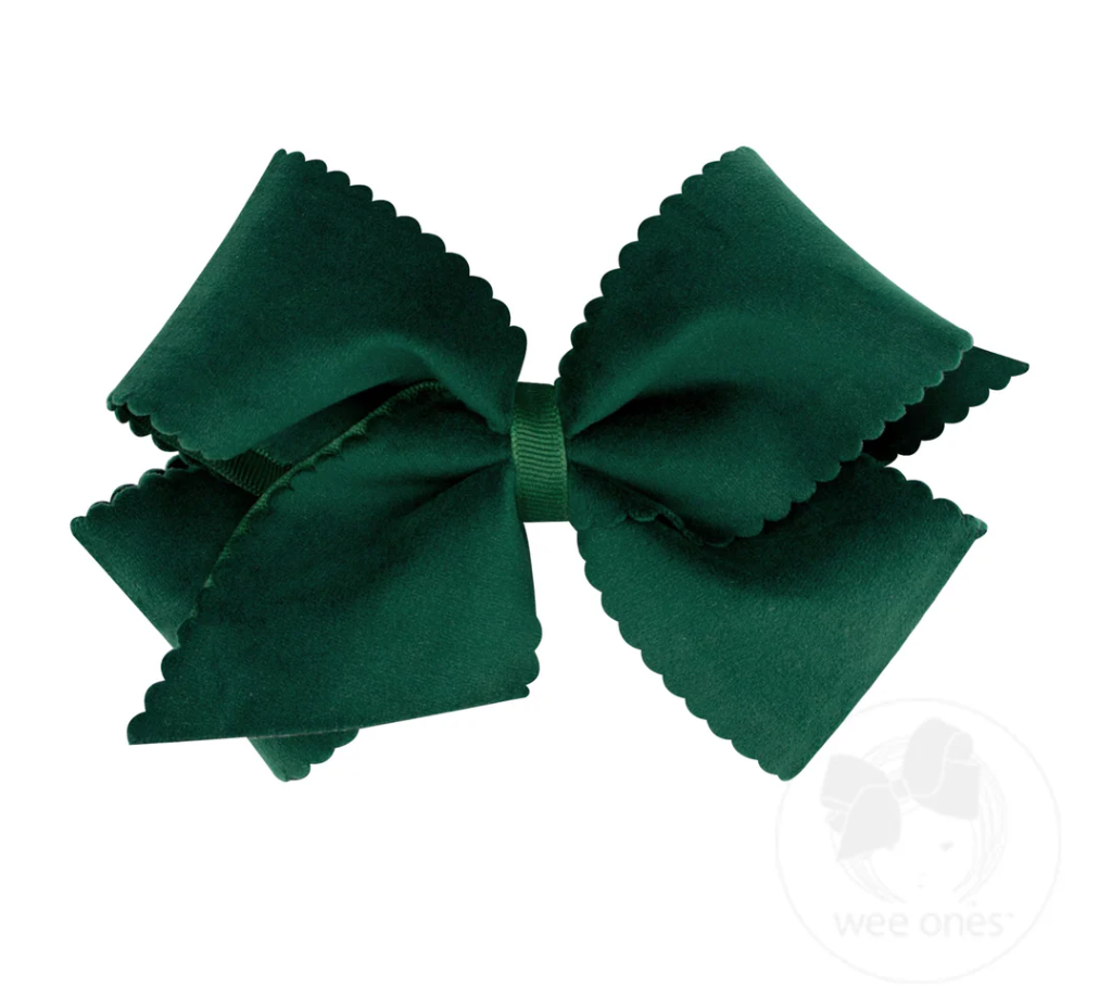 King Scalloped Edge Velvet Bow