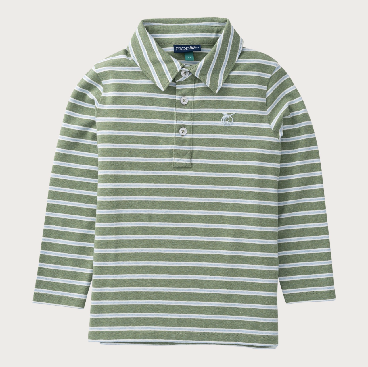 Too Cool for School Long Sleeve Polo Hedge Cashmere Blue Stripe