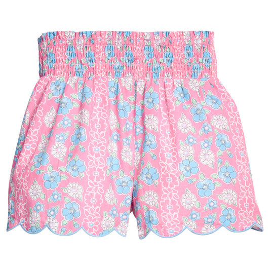 Spring Marguerite Floral Shirred Shorts