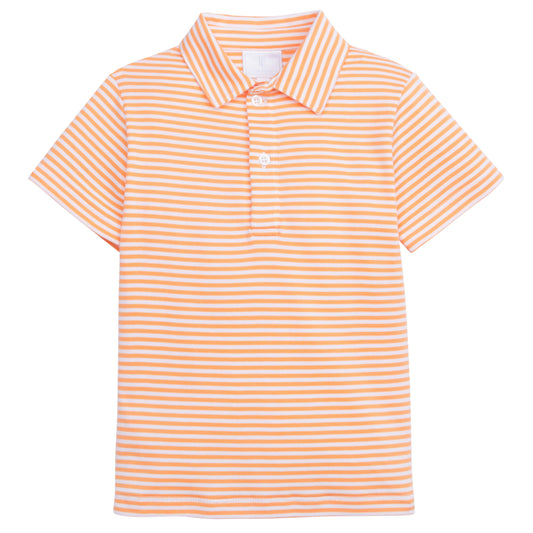 Short Sleeve Polo Orange Stripe
