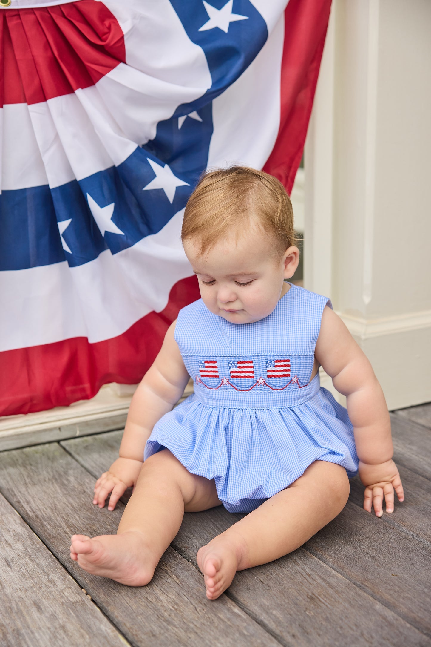 Flags Smocked Apron Bubble