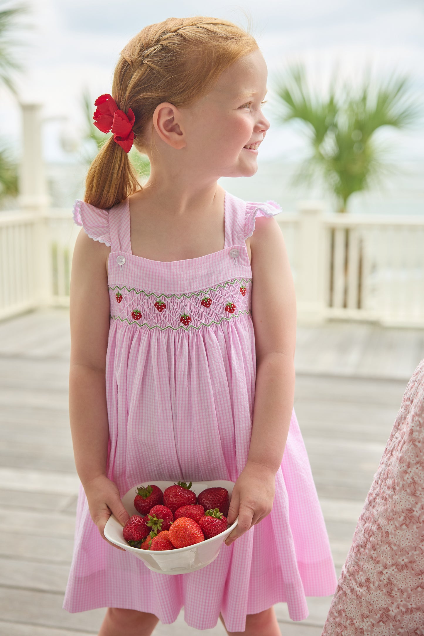 Strawberries Smocked Lizzie D Dress