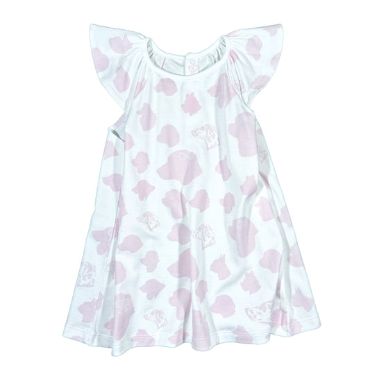 Pale Pink Dogs Classic Ruffle Dress