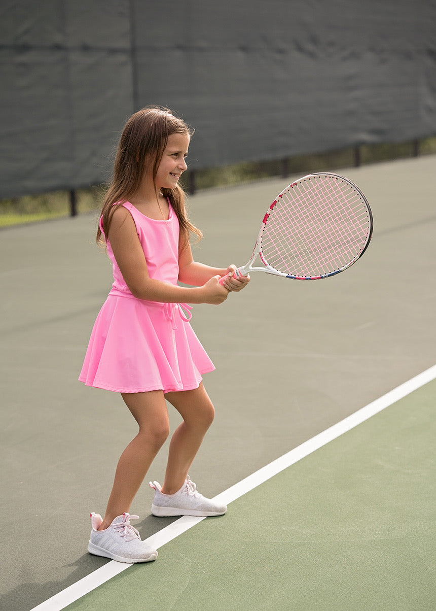Pink Tennis Dress with Tie