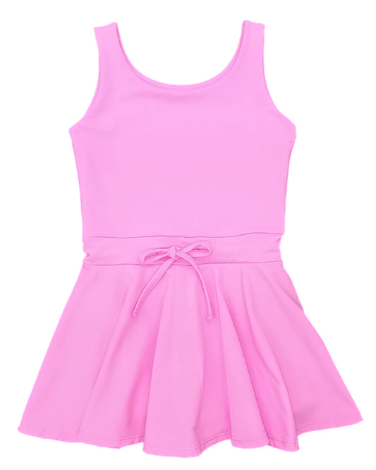 Athleisure Tennis Dress w/ Tie Pink