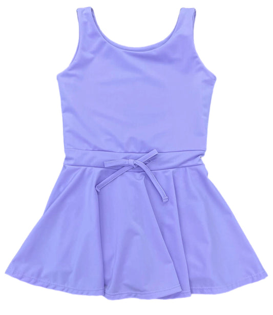 Athleisure Tennis Dress w/ Tie Lavender