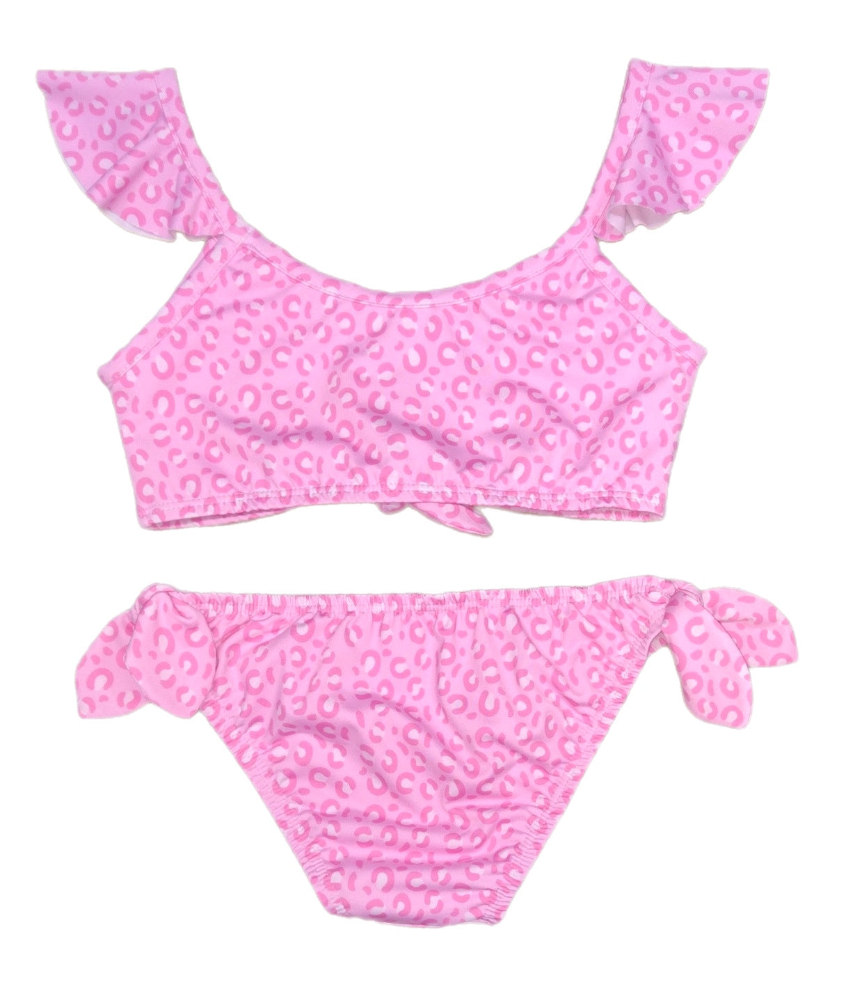 Pink Cheetah Knot Two Piece Swim