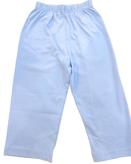 Jersey Solid Straight Pants- Sky Blue