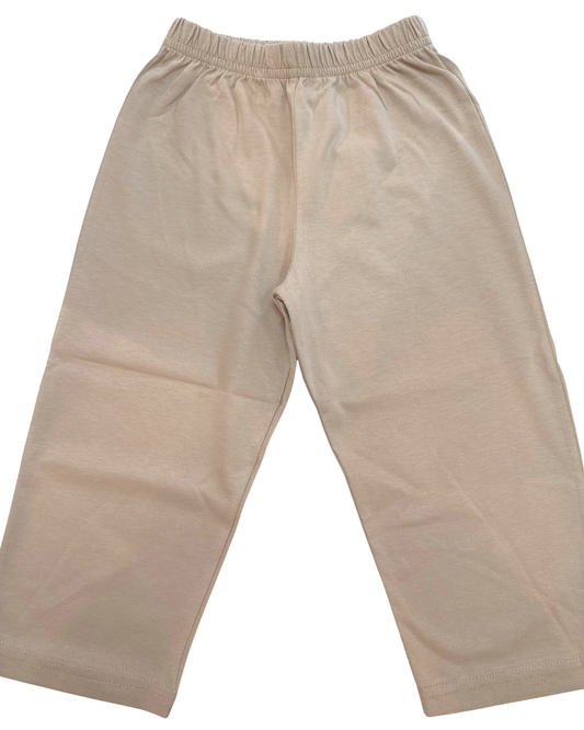 Jersey Solid Straight Pant- Sand