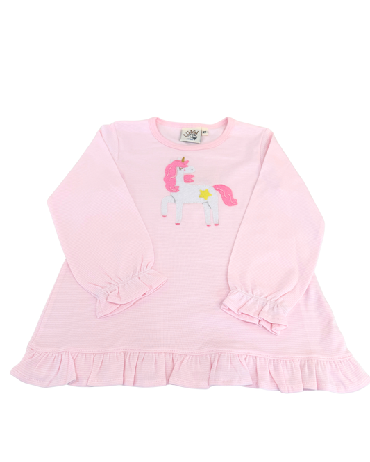 Unicorn Pink Striped Swing Top