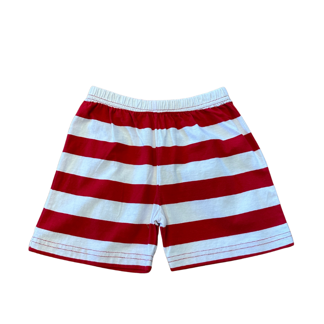 Red/White Wide Stripe Short