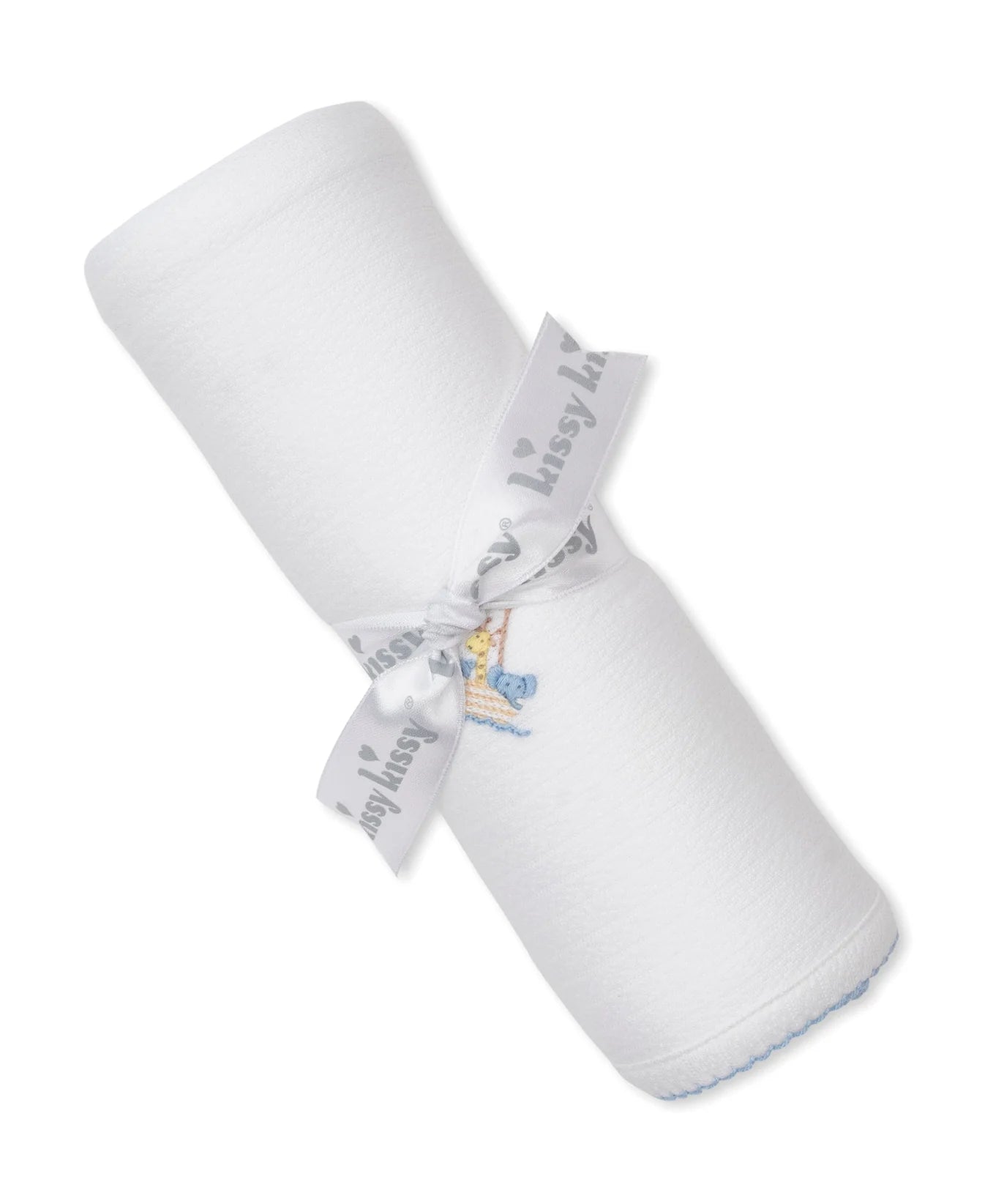 Premier Noah's Blanket with Hand Embroidery White/Blue