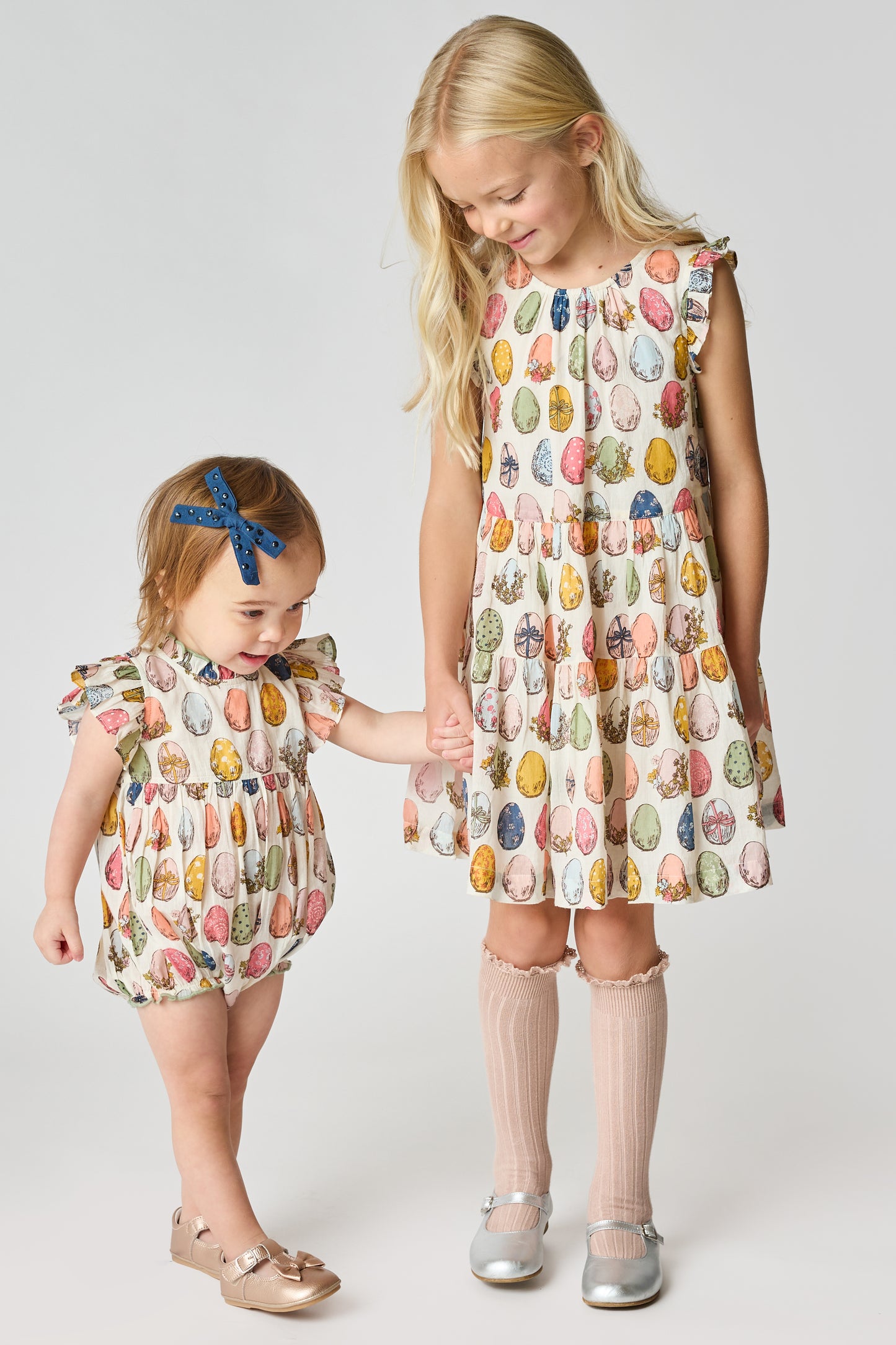 Jennifer Vintage Bunnies Double Ruffle Dress