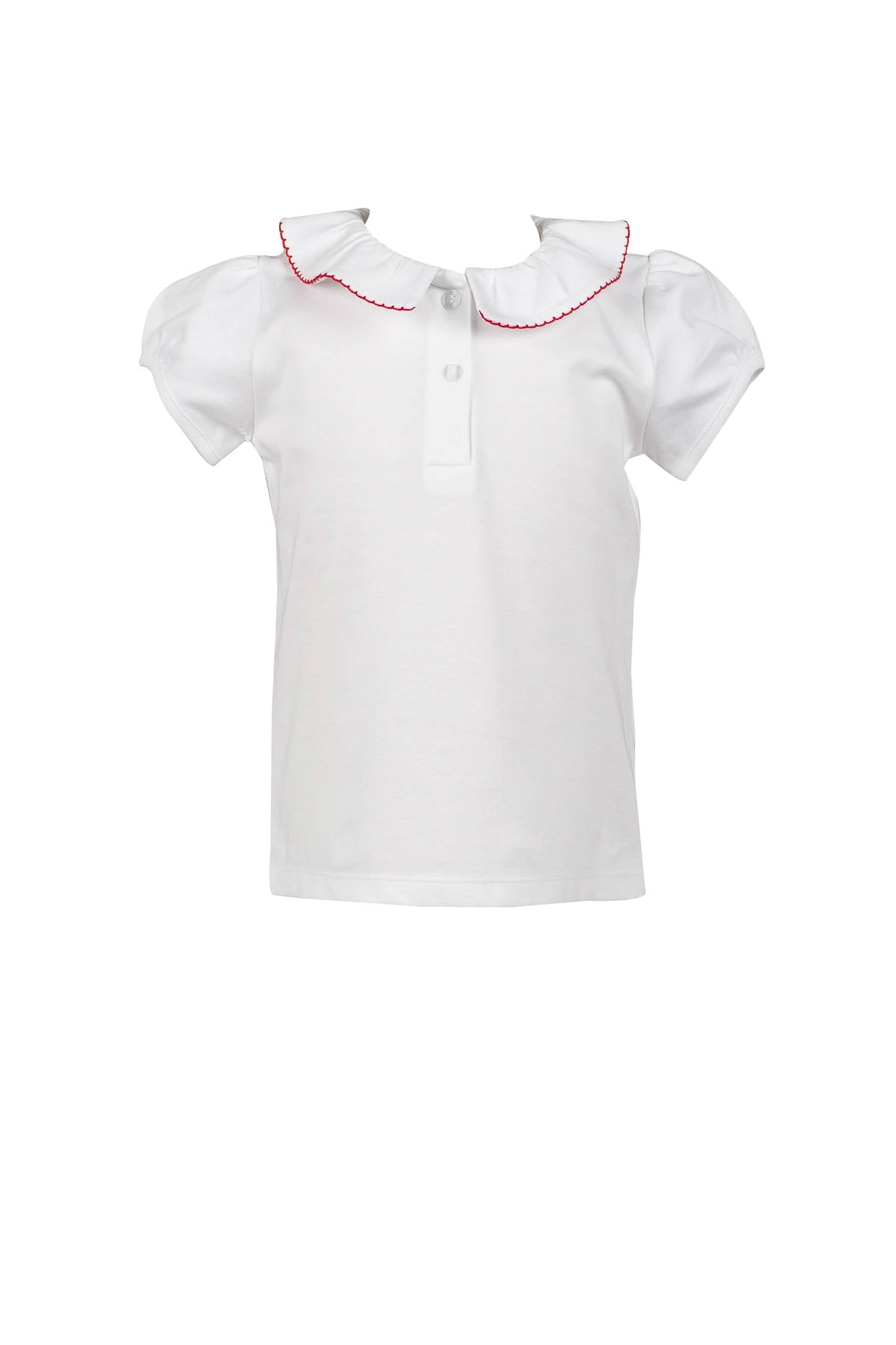 Short Sleeve Shirt with Red Trim