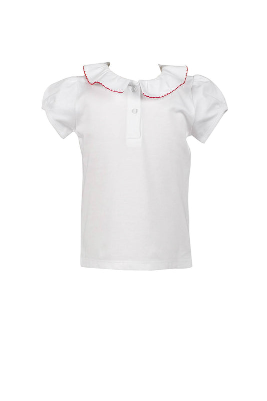 Short Sleeve Shirt with Red Trim