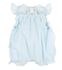 Embroidered Dotted Swiss Petal Bubble w/ Side Bows-Blue