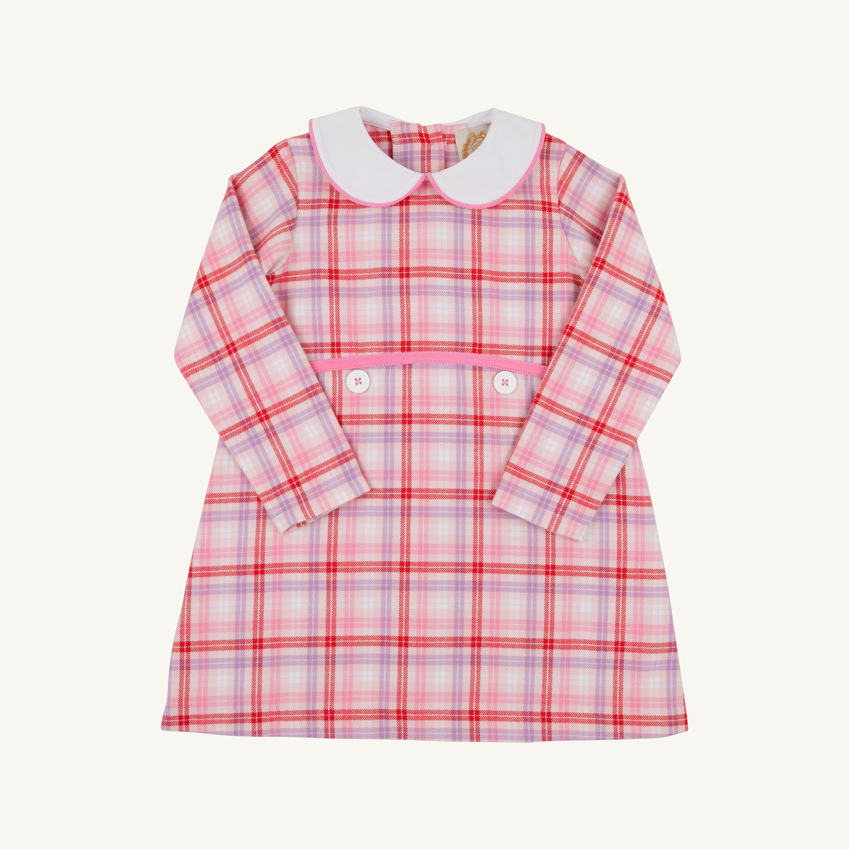 Lindy's Lunch Dress- Broadway Play Plaid/Worth Ave White