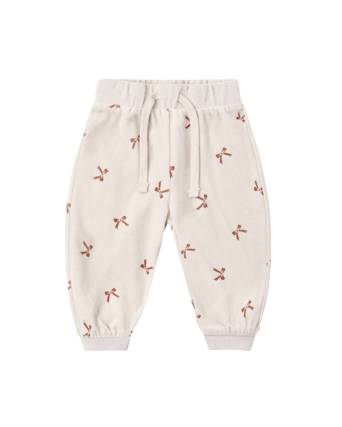 Velour Relaxed Sweatpants Red Bows